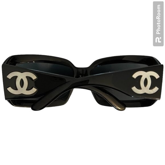CHANEL Mother of Pearl 5076-H Black Square CC Sunglasses - Box Case, Cloth, Auth